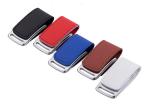 Show Life Brand 16G 2.0 red color leather USB with embossed logo for copying