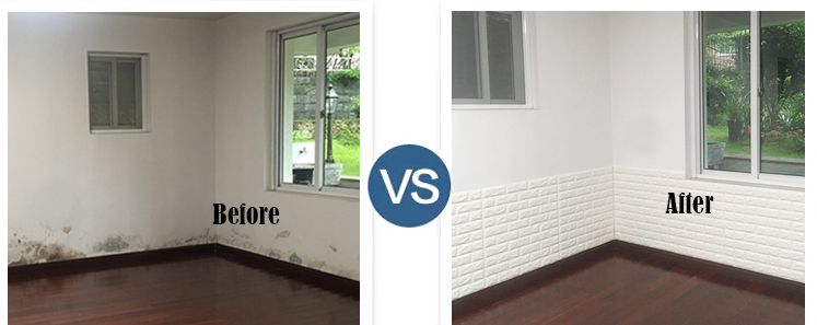 Soft Packages Design Style Waterproof Moistureproof 3D PE Foam Brick Wall Sticker 10mm Thick White Color Wall Decor Wallpaper