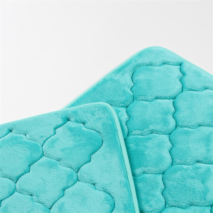 Fleece Surface Non Slip Memory Foam Bath Mat Fluffy Style