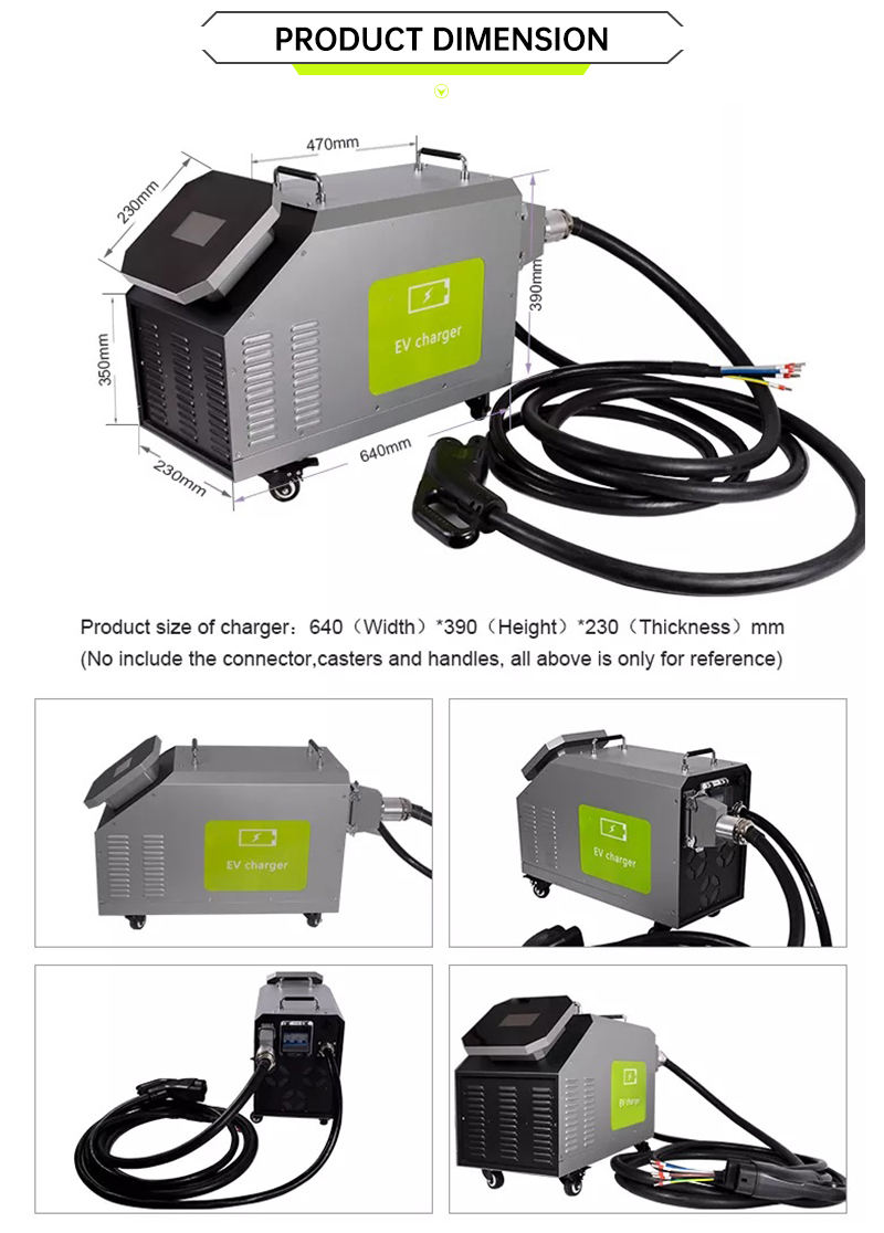 Portable Dc Ev Charger For Electrical Car Fast Mobile Ev Charging Station With GBT OCPP 30kw And Output Current 50A/100A