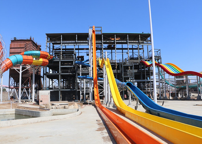 6m Tower Height Fast Flowing High Speed Water Slide For Resort