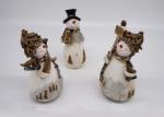 Resin / Polyresin Crafts 3D Small Snowman Figurines Lovely For Home Decoration