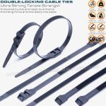 Double Locking Cable Ties/Double Flat-Head Cable Ties, Black, Nylon (PA) 6.6,
