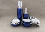 Durable Clear Acrylic Storage Jars Royal Blue Color For Facial Cream