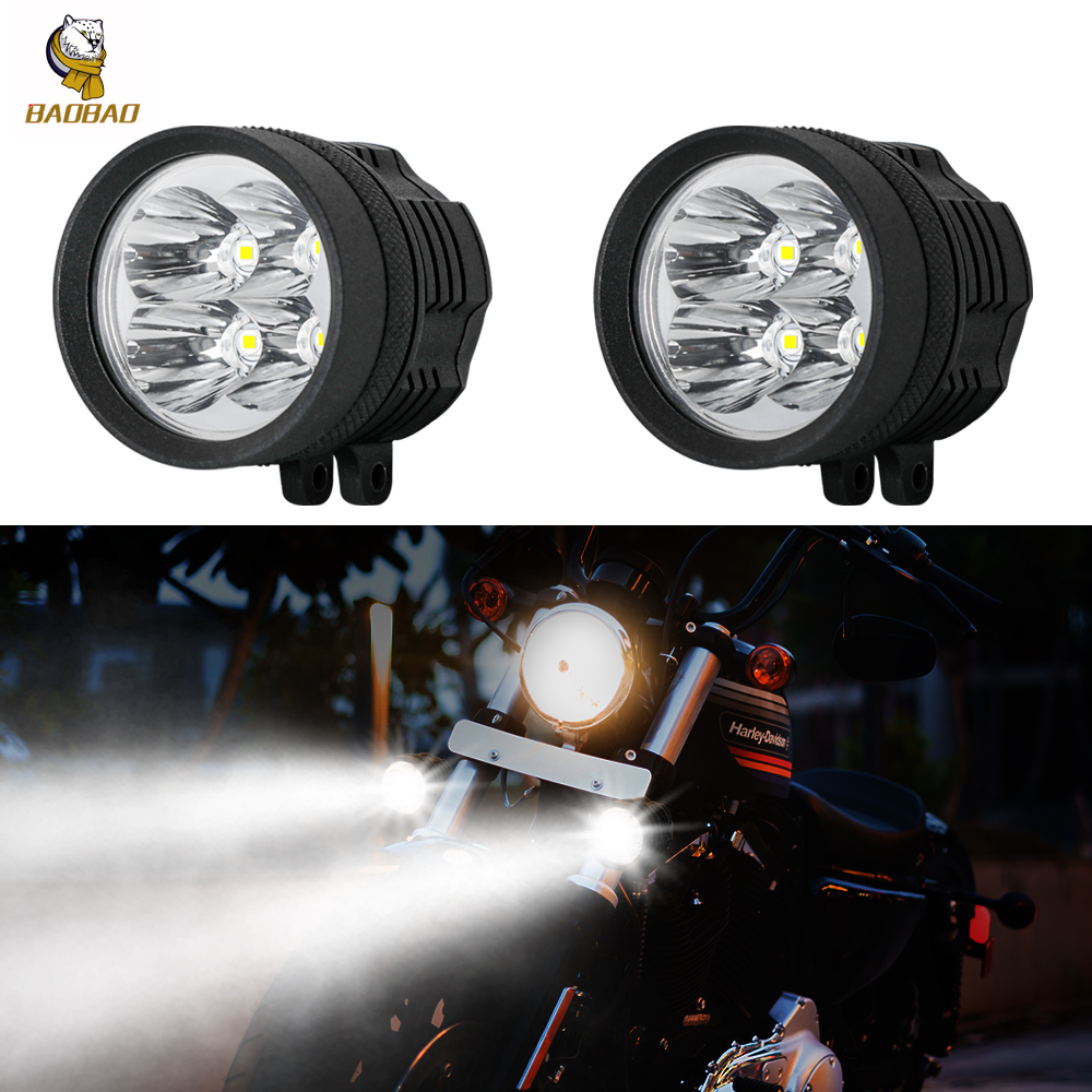 Aluminum Circle Casing White Steady 48V LED Spotlight Motorcycle