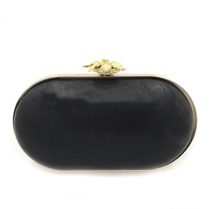 Quality Women fashion handbag accessories wholesale metal clutch oval box purse frame with gold wholesale