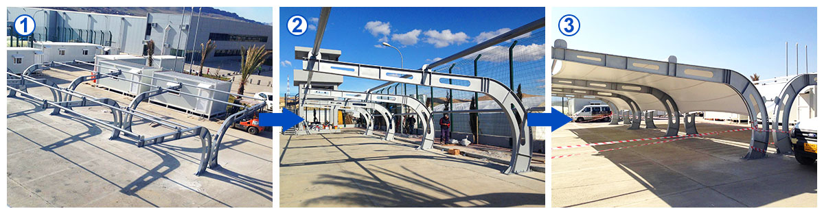 Heat Treated Metal Frame Carports for Car Parking in Weather Resistant Material