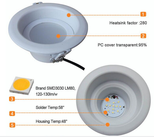Anenerge 3030SMD LED SMD downlight 90mm cut 12w out led downlight Frosted SMD led light downlight Recessed down light