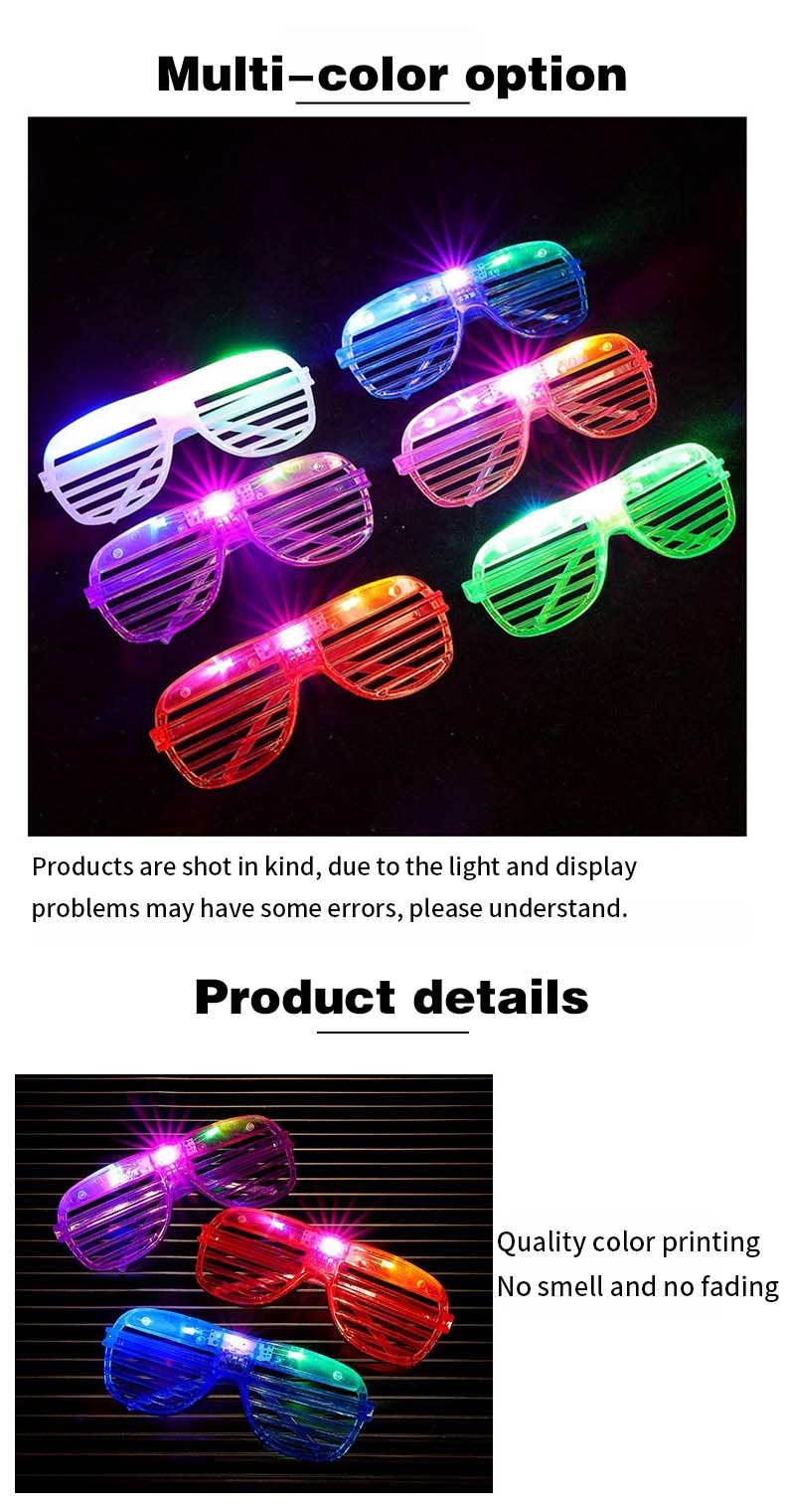LED Toy Color Shutter Glow Glasses Party LED Eye Glasses Birthday Party Supplies Flash Changing 3D Luminous Glasses