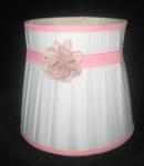 Custom Silk Box Pleat Lamp Shades With Ribbon And Flowers