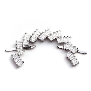 Quality Zinc Alloy Elegance Crystal Shoe Buckles Rainbow Shape Silver Color wholesale