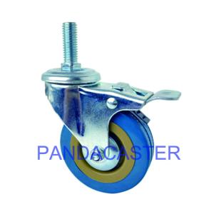 Quality Threaded Rod Swivel PVC 75mm Castor Wheel With Lock Brake wholesale