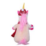 Pink Animated Plush Christmas Toys 100% Polyester Material Weaving Label