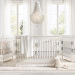 Weathered White wood beads chandelier lighting Pendant bedroom white chandelier
