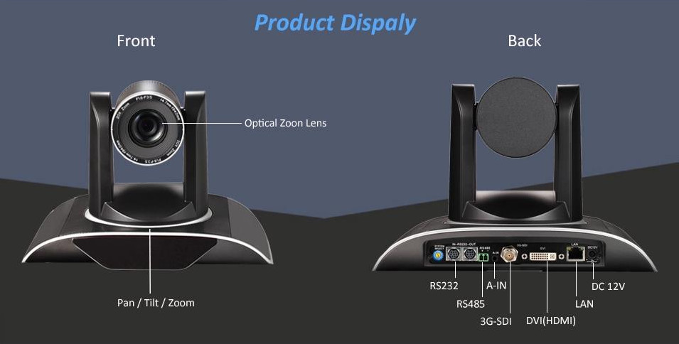 NDI USB 3.0 HD 1080P PZT conference room video camera 30Xzoom HDMI 3G-SDI conference call camera
