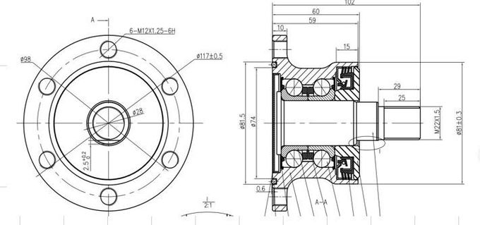 AHUB-0004 BAA-0006 Seeder Agricultural Bearings With Shaft