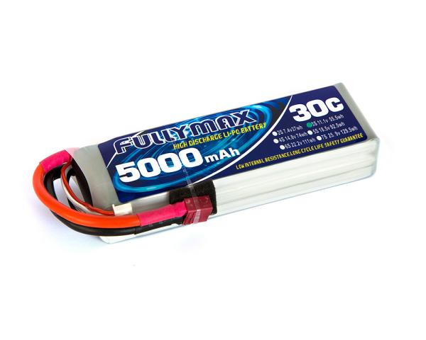 FULLYMAX LiPo Battery Pack 30C 5000mAh 3S 11.1V with Deans connector for RC cars