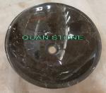 Natural Nero Countertop Sink Basin Marquina Marble Sink Black Wash Bowls Round