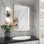Clear 4mm Modern Style Round Shape Golden Brass Finish Metal Framed Silver