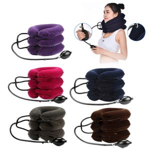Quality Comfortable Heated Neck Massager Inflatable Collar Suede Material For Neck Pain Relief wholesale
