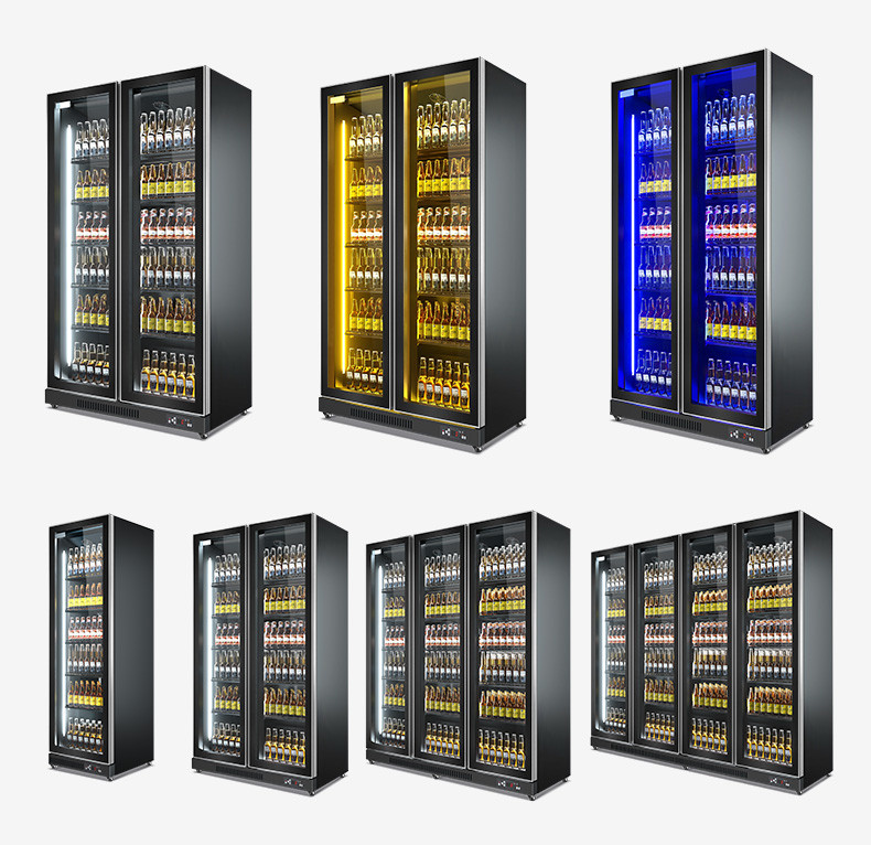 Commercial Glass Door Bottle Cooler Display Fridge For Beer Cold Drink