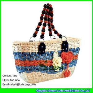 Quality LUDA luxury handbags fashion lady straw handbags hand woven straw tote bag wholesale