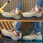 PU / PU Sole Real Leather Shoes Unisex Safety Work Shoes For Men