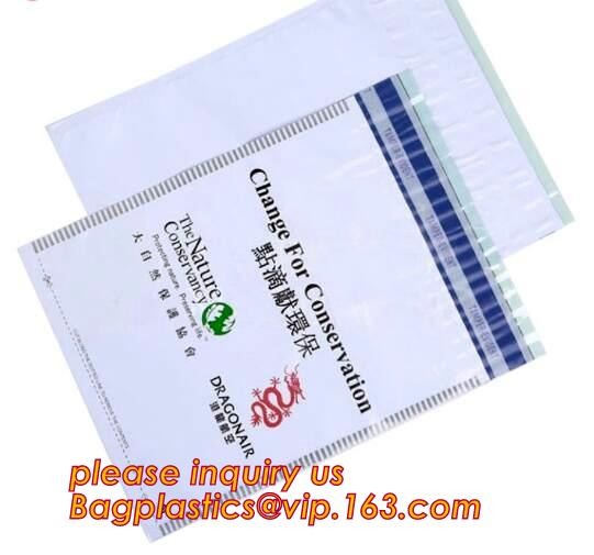 Opaque Tamper Evident Sealing Plastic Bank Money Steb Security Bag / Custom Self Adhesive Plastic Courier Bag, bagease