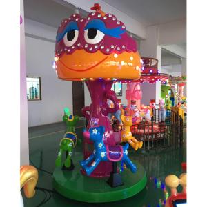 Quality 3 seats sika deer carousel with durable cartoon design for family entertainment center wholesale