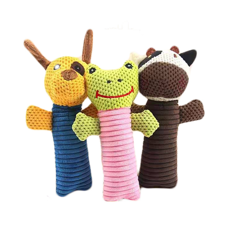 Pizza Shaped Stuffed Dog Toy Vocal Pet Molars Plush Toys 100% PP Cotton