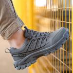 Gray Industrial Safety Shoes Micro Fiber Sport Fashion Safety Shoes Waterproof