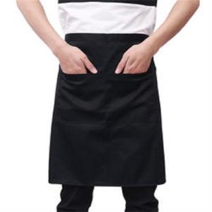 Quality Waterproof Bartender Cotton Kitchen Bar Bistro Logo Waitress Short Waiter Waist Half Apron Chef Length Black apron for Cleaning wholesale