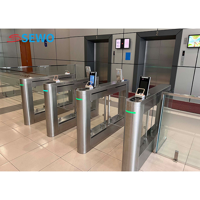Pedestrian Swing Barrier Gate Biometric Access Control Turnstiles Security System