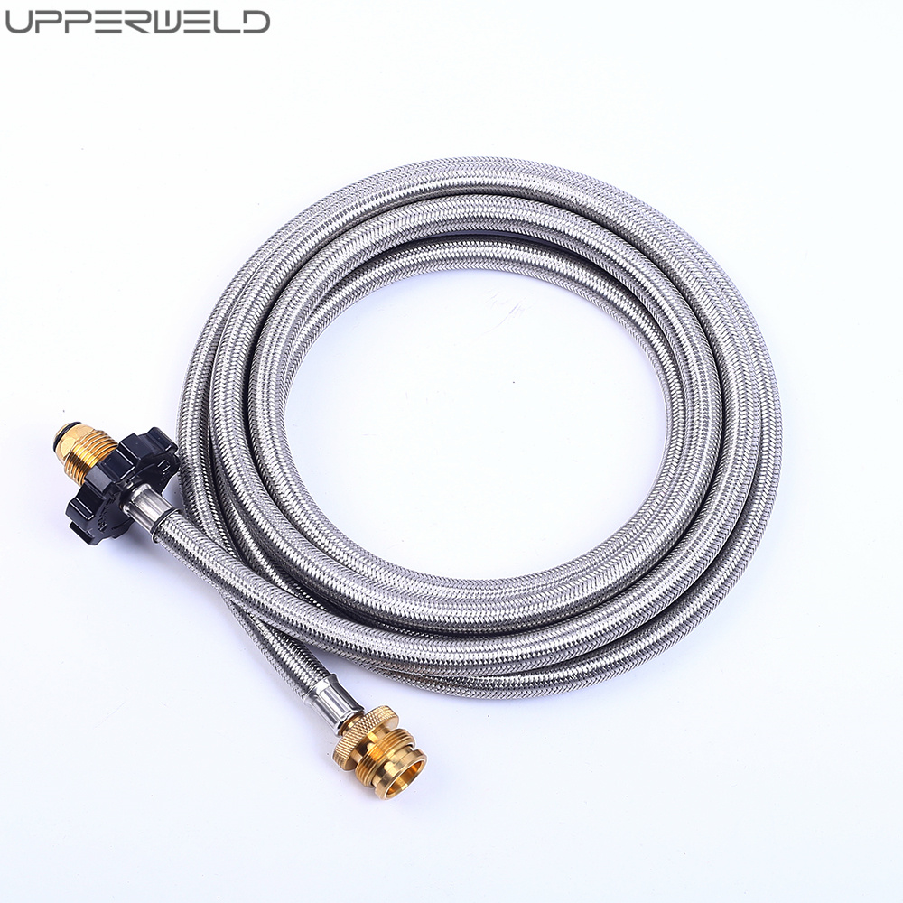 Fire Pit Propane Hose Adapter Stainless Braided LPG Gas Refill for Camping Stove