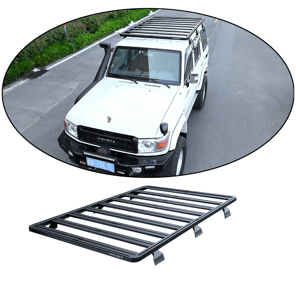 Landace Logo 2160*1320mm Aluminum Alloy Car Roof Basket for LC76 Sale Roof Rack