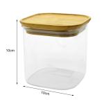 Large Borosilicate Glass Food Storage Jar Stackable Bamboo Lid Glass Storage