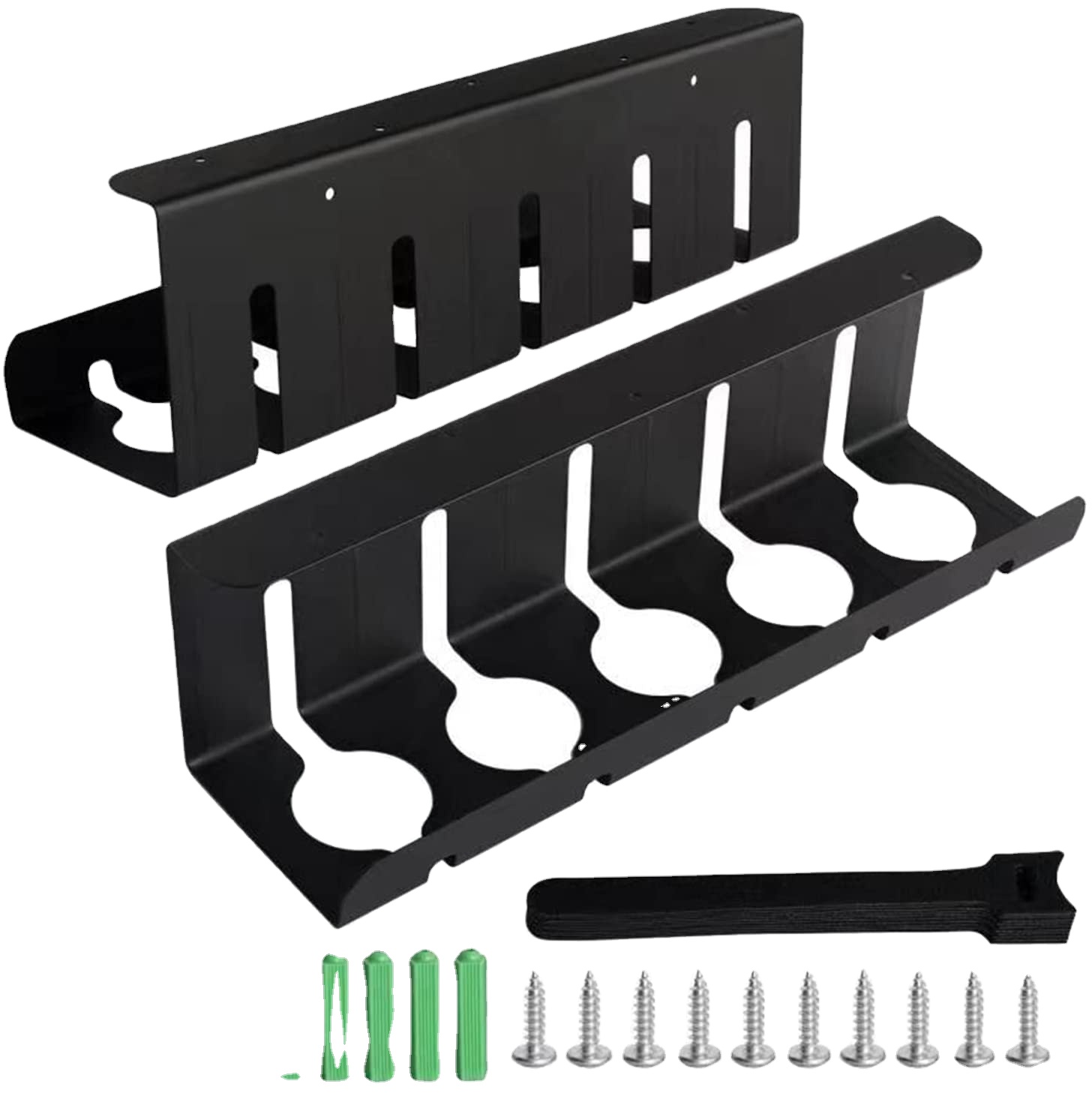 Black Steel Cable Tray for Office Meeting Table Under Desk Cable Management Organizer