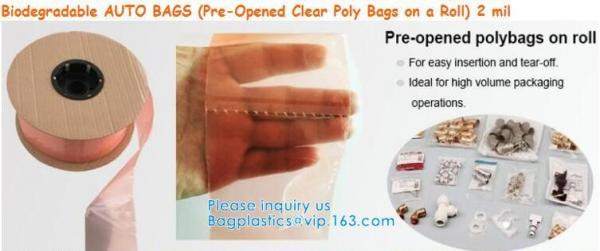 1.5 mil Pre-Opened Plastic Bags for Auto Bagging Machines,Clear Pre-Opened Poly Auto Bags for Packaging Machines bagease