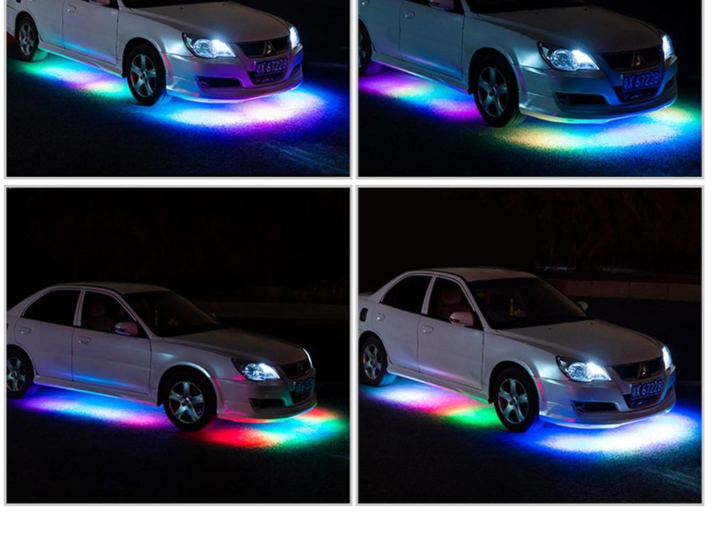 Wireless Blue RGB 12v Led Light Strips Automotive Neon Tube Lights For Cars 6W