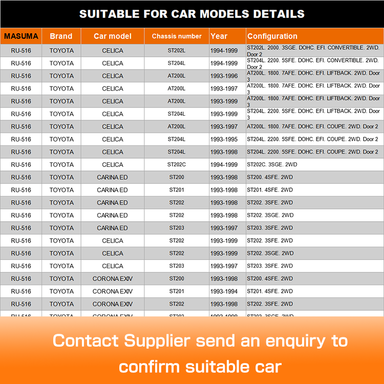 TOYOTA CARINA ED ST200 Suspension Bush 3G83 48068-20290 48068-20290 48069-20290 Replacement