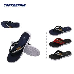 Quality Flat Black Mens Sports Slippers Footwear With Arch wholesale