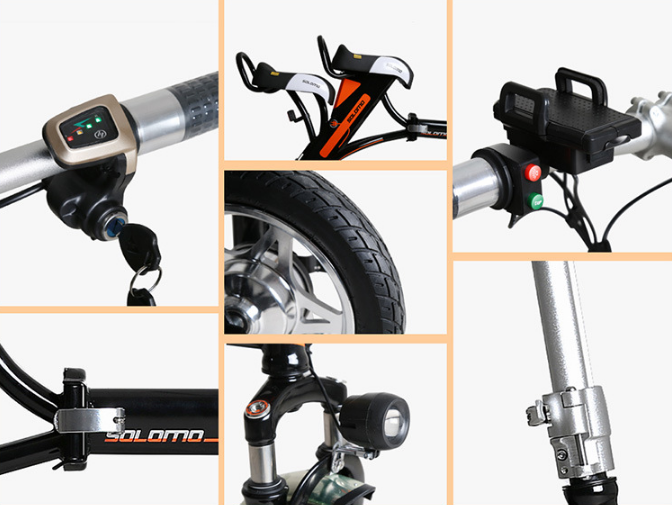 Small Electric Vehicle 200-250W Brushless Motor Foldable Two Seats Easy to Bring