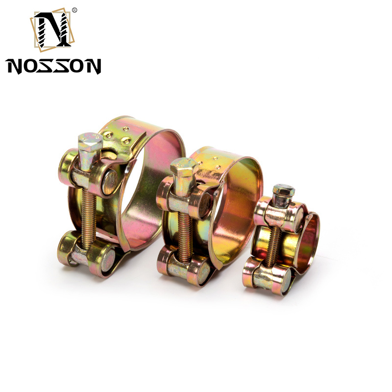 Instock Plain Surface Galvanized Steel Single Bolt Hydraulic Pipe Clamp for Metric Measurement and Heavy Integral Hose
