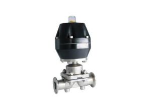 Quality Industrial DIN Pneumatic Sanitary Diaphragm Valves With Plastic Actuator wholesale