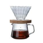 Home V Glass Pour over Coffee Maker Set with Bamboo Stand Dripper Country Design