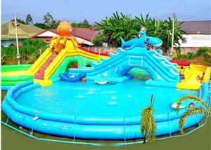 Quality Commercial Octopus Inflatable Water Parks For Kids / Blow Up Pool With Slide wholesale