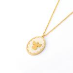 Stainless steel necklace, hanging tag pendant, women's pendant, inlaid with