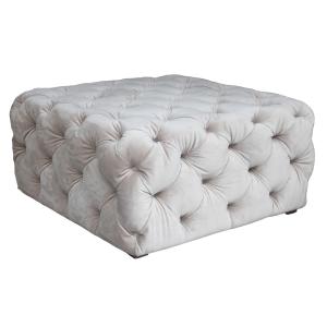 Quality Defaico White Red Square fabric Tufted Cocktail Ottoman Footstool wholesale
