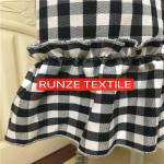 200gsm Density Customizable Black And White Plaid Fabric Twill Cloth For Lady