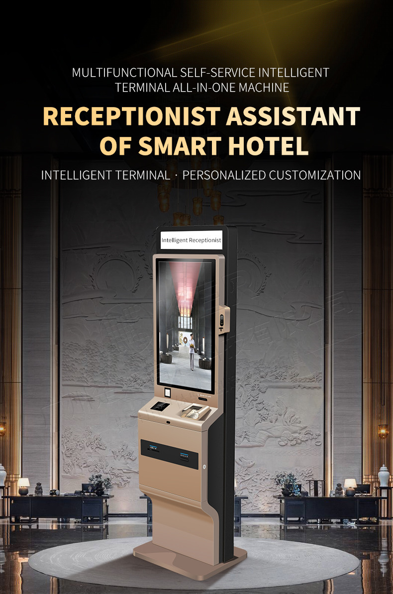 Intel Core I3 Dual Core Hotel Multifunction Self Service Check In And Check Out Terminal smart hotel